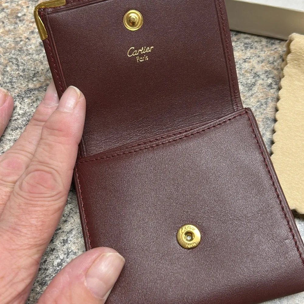 Cartier Burgundy Leather Card Holder